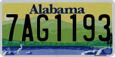 AL license plate 7AG1193