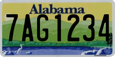 AL license plate 7AG1234