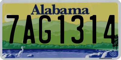 AL license plate 7AG1314