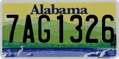 AL license plate 7AG1326