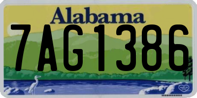 AL license plate 7AG1386