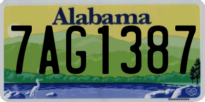 AL license plate 7AG1387