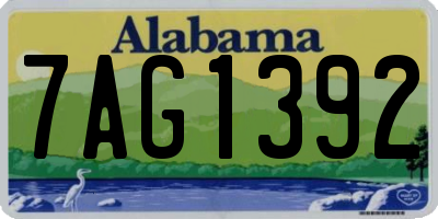 AL license plate 7AG1392