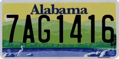 AL license plate 7AG1416