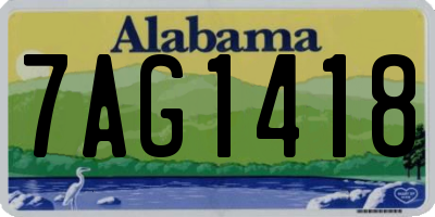 AL license plate 7AG1418