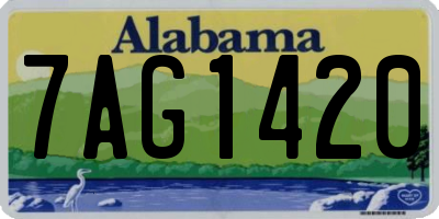 AL license plate 7AG1420