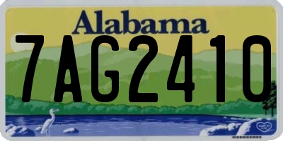 AL license plate 7AG2410