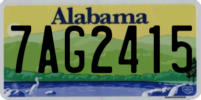 AL license plate 7AG2415