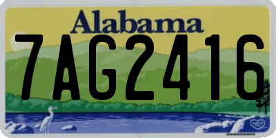 AL license plate 7AG2416