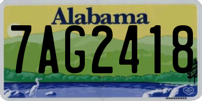AL license plate 7AG2418