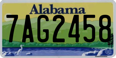 AL license plate 7AG2458