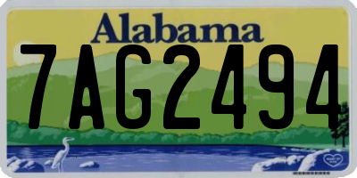 AL license plate 7AG2494