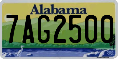 AL license plate 7AG2500