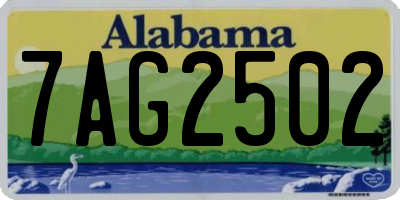 AL license plate 7AG2502