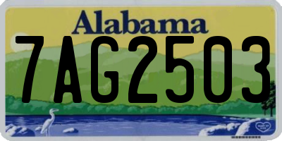 AL license plate 7AG2503