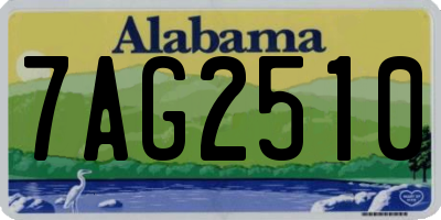 AL license plate 7AG2510
