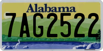 AL license plate 7AG2522