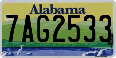 AL license plate 7AG2533