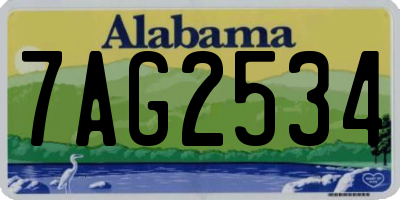 AL license plate 7AG2534