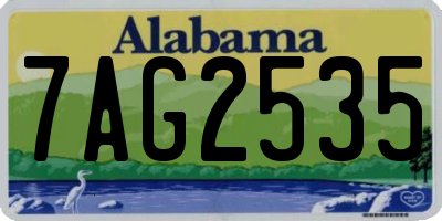 AL license plate 7AG2535