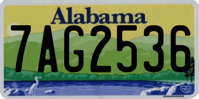 AL license plate 7AG2536