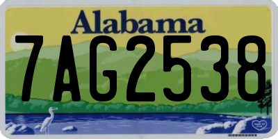 AL license plate 7AG2538