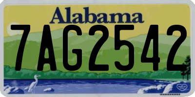 AL license plate 7AG2542