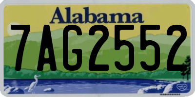 AL license plate 7AG2552