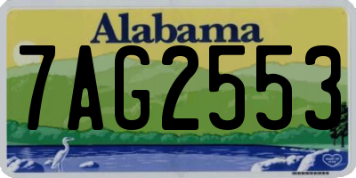 AL license plate 7AG2553