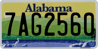 AL license plate 7AG2560