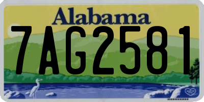 AL license plate 7AG2581