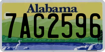 AL license plate 7AG2596