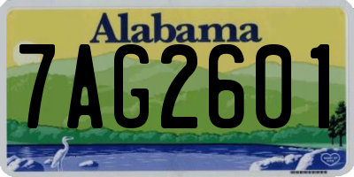 AL license plate 7AG2601