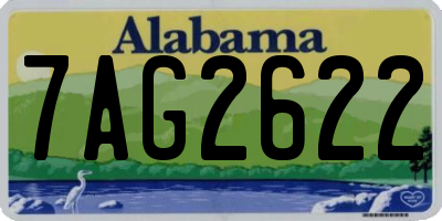 AL license plate 7AG2622