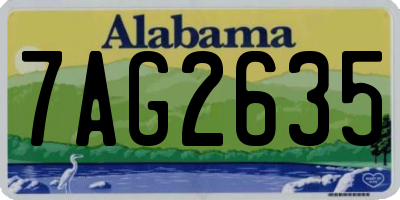 AL license plate 7AG2635