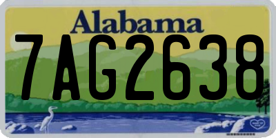 AL license plate 7AG2638