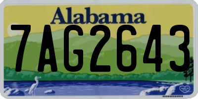 AL license plate 7AG2643
