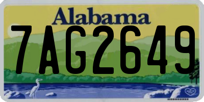 AL license plate 7AG2649
