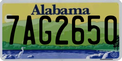 AL license plate 7AG2650