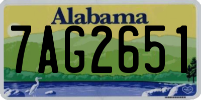 AL license plate 7AG2651