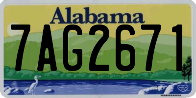 AL license plate 7AG2671