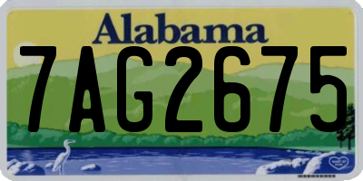 AL license plate 7AG2675