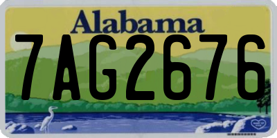 AL license plate 7AG2676