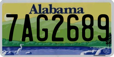 AL license plate 7AG2689