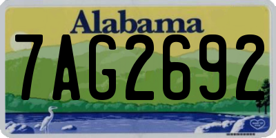 AL license plate 7AG2692