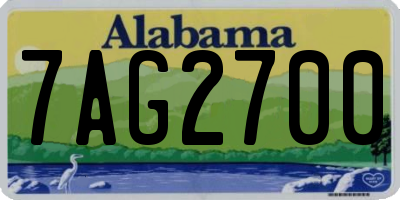 AL license plate 7AG2700