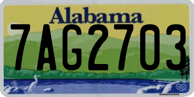 AL license plate 7AG2703