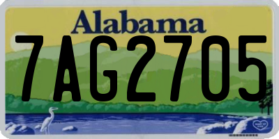 AL license plate 7AG2705