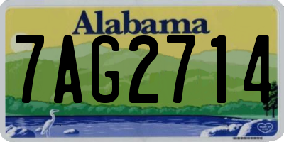 AL license plate 7AG2714