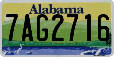 AL license plate 7AG2716